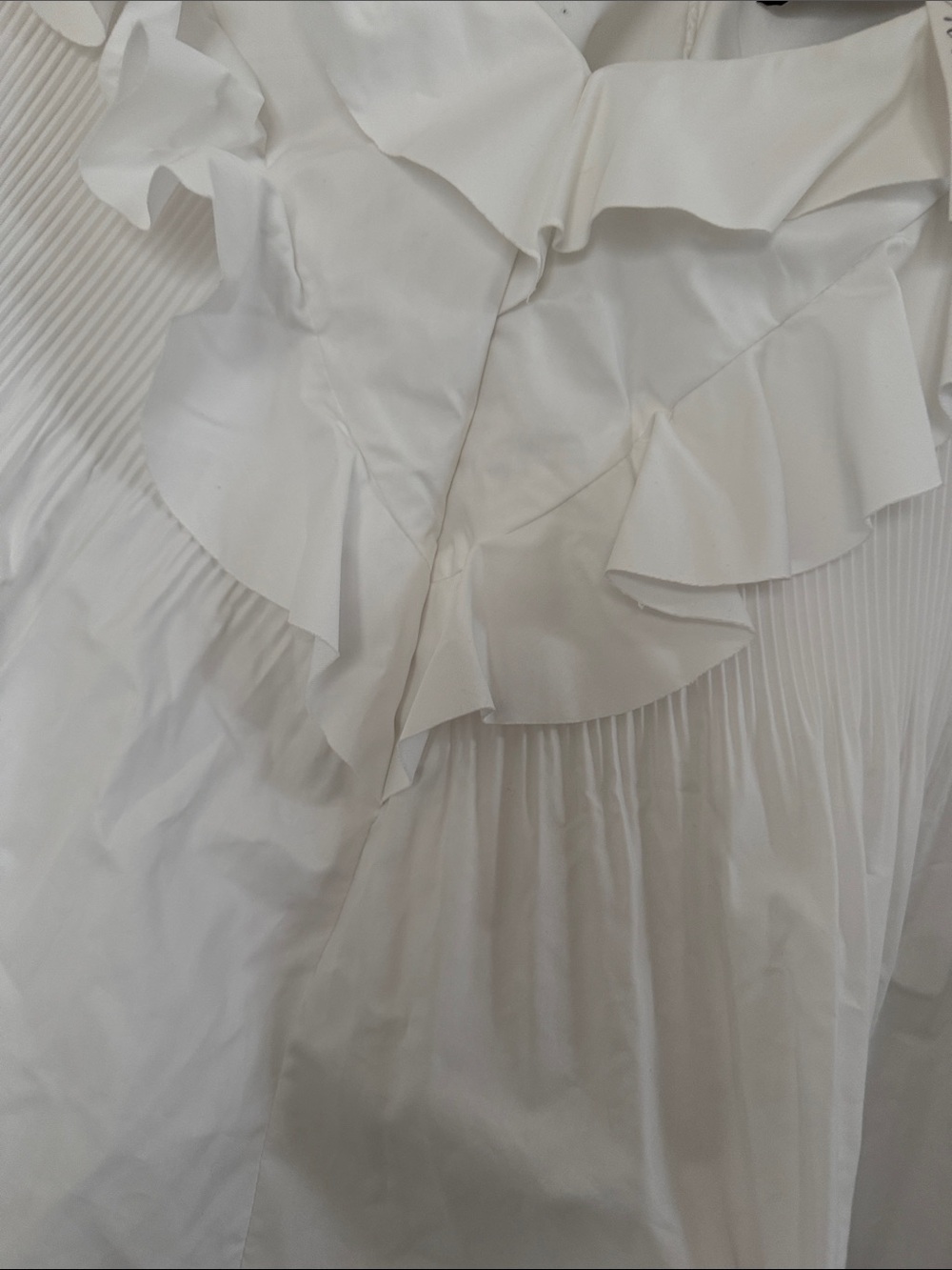Style Mafia White Ruffle V-Neck Blouse - Picture 3 of 5